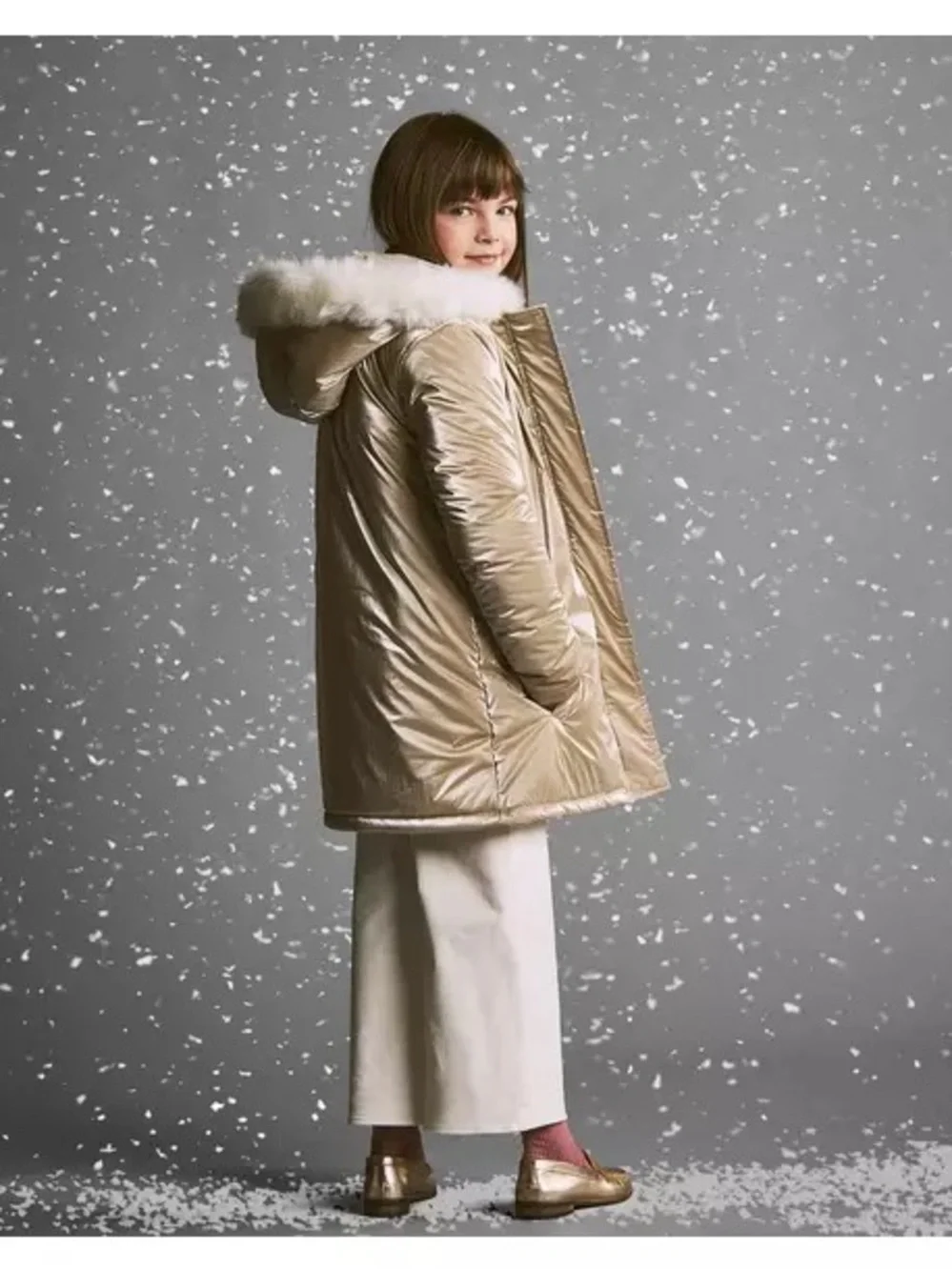 NWT Janie and Jack The Metallic Puffer Coat Sz 3 to 4